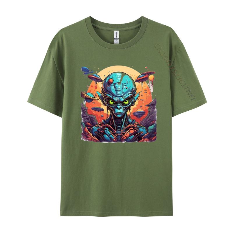 

Alien City Retro Tshirt Funny Future Space City TShirt Oversized Hip Hop Cotton T Shirt For Unisex Leisure 4XL