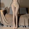 Horse Oil Glossy Open-Crotch Silk Stockings, 8D Ultra-Thin, Plus Size, Transparent, Silky Intimate Wear, Four-Way Open-Crotch.