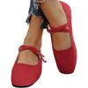 Scarpe Piatte Mary Jane da Donna a Punta Quadrata con Cinturino a Doppia Fibbia Mocassini Casual Slip-On Calzature Comode con Suola Morbida