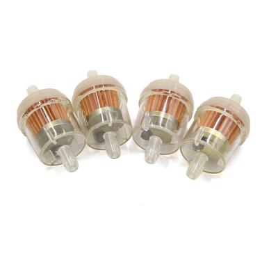 Motorcycle Fuel Filter Inline Gas Fuel Filter Hose Diameter 7mm Gold Tone Clear Pack of 4