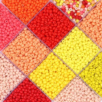 3mm Rozā Oranžas Stikla Sēklu Pērlītes Krustdūrienam un DIY Rotaslietu Aksesuāriem