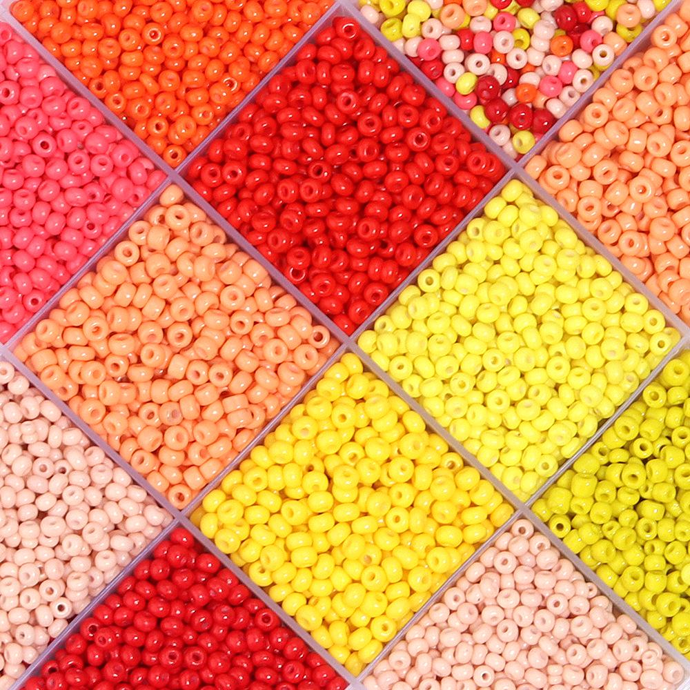 3mm Pink Orange Glass Seed Beads for Cross Stitch and DIY Jewelry Accessories
