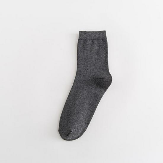 Men's Breathable Cotton Mid-Tube Socks - Sweat-Absorbent, Deodorant, Black & White, Business Casual for Spring/Summer