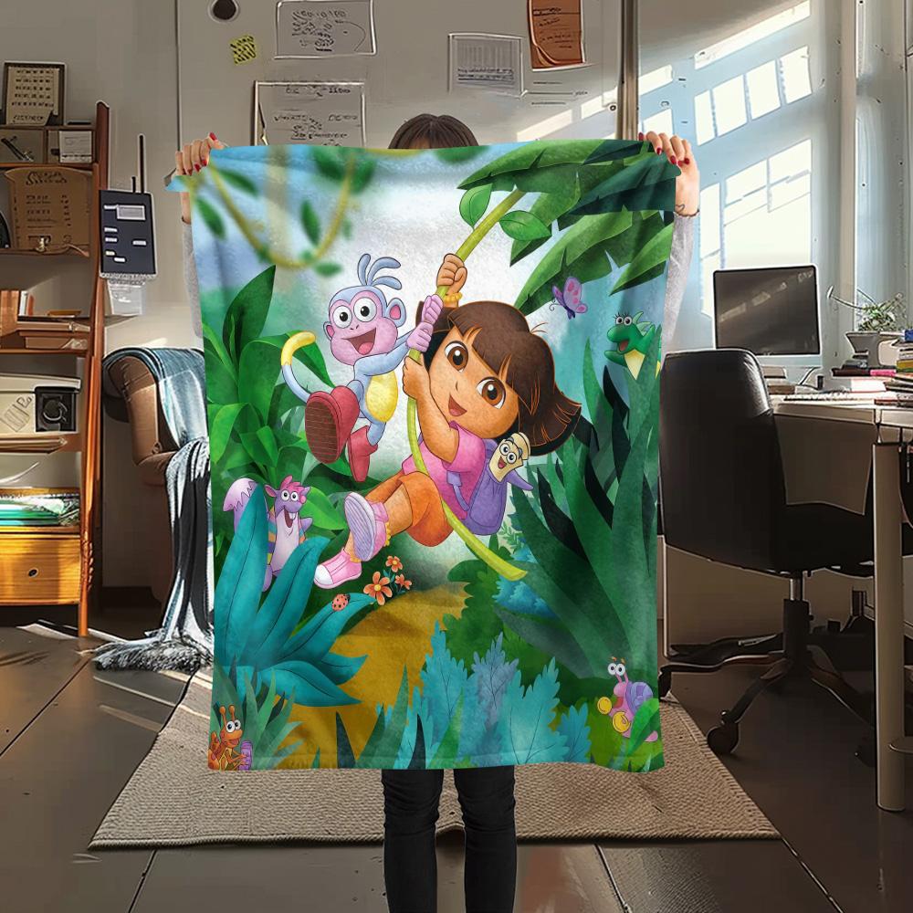 Dora the Explorer2 Flannel Blanket, High quality Comfortable for All Seasons, Home Decor, Warmth and Comfort