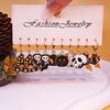 Fashionable Halloween Pumpkin Black Cats Dangle Earrings Festival Charm Syurdy Alloy Jewelry Accessory for Parties