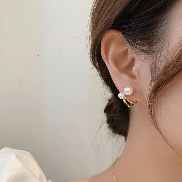 S925 Silver Needle Pearl Stud Earrings for Women