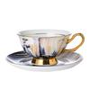 Exquisite Wood Grain Ceramic Tea Set with Saucer - Premium Bone China Cup for Afternoon Tea