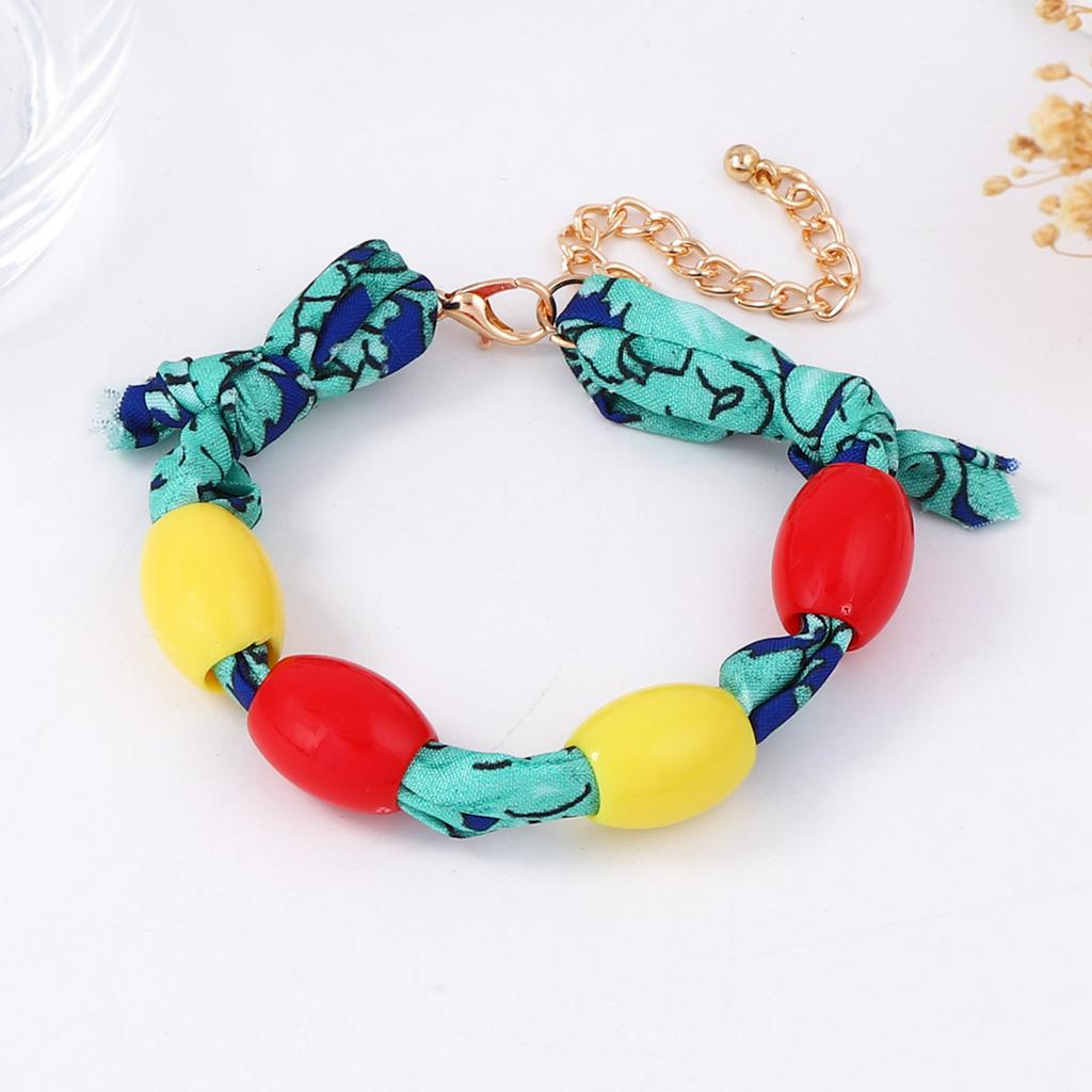 Simple Casual Street Hip Hop Punk Style Braided Rope Type Beaded Color Bracelet Versatile Couple Accessories