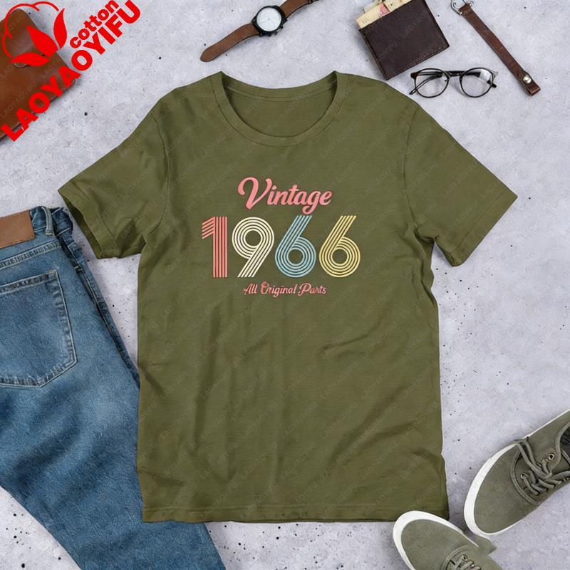 1966 Birthday Gift Party 60 Years Old Tshirt Limited Edition Legend Vintage Classic Fashion Streetwear Crewneck Shortsleev