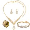 Elegant European & American Zircon Necklace & Earring Set for Weddings & Evening Gowns