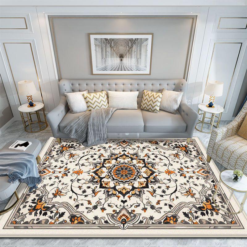 Bohemian Non-slip Carpet for Living Room Fluffy Office Gaming Room Area Rug Floral Design Style Room Decoration Home Mats Soft