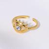 Hot-Selling 18K Gold Titanium Steel Ring with Imitation Diamond Eyes