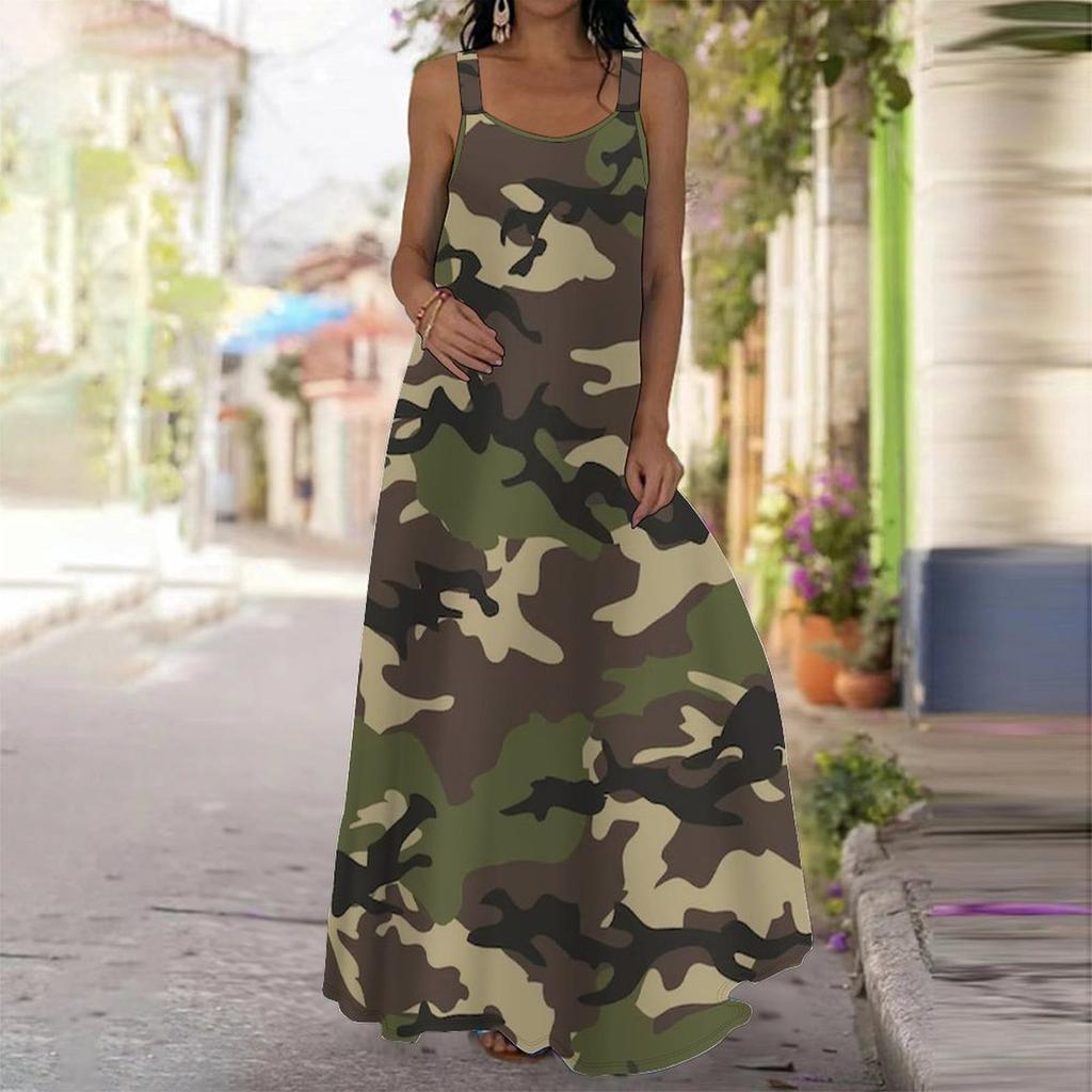 Women's Slip Dress Maxi Long Dress Mix and Match Print Stitching Print Dress Spring & Summer Leisure Vacation