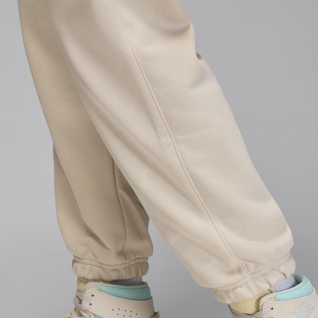 Jordan Fleece Solid Color Cuffed Casual Pants Women bottoms Light-Brown White HJ1360-203