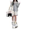Women's Gray Knitted Hooded Cardigan - New Spring/Autumn Petite High-End Sweater Coat