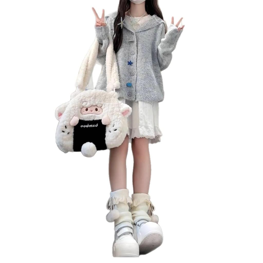 Women's Gray Knitted Hooded Cardigan - New Spring/Autumn Petite High-End Sweater Coat