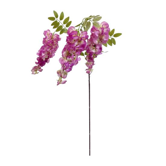 Artificial Wistaria with Green Leaves UV Resistant Fake Flower Decoration Indoor Outdoor Home Wedding Party Faux Flower Decor фиолетовый