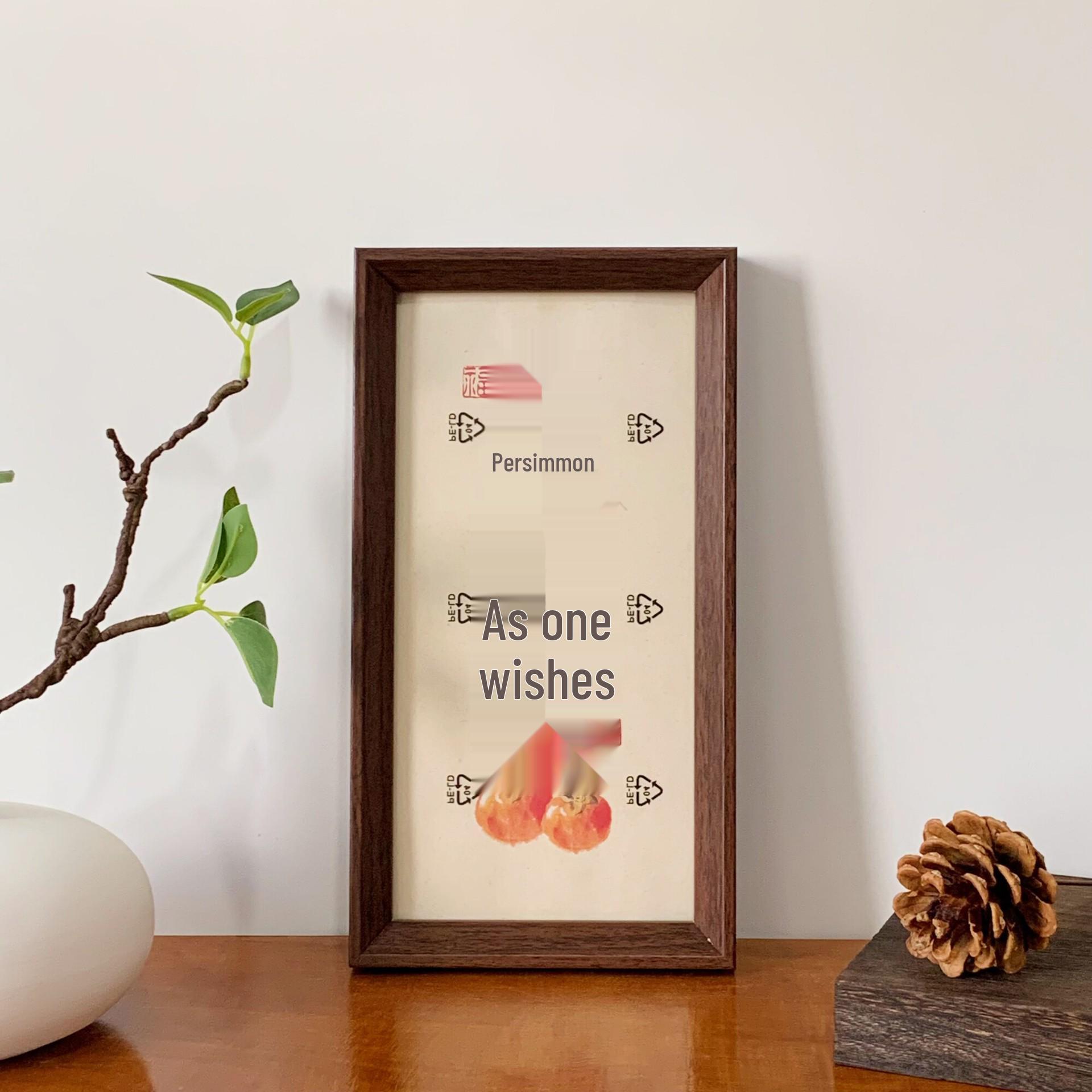 

Life s Small Joys: New Chinese Style Calligraphy & Painting Tabletop Display for Entrance Hall or Living Room Outer frame 14.7*27.4 cm