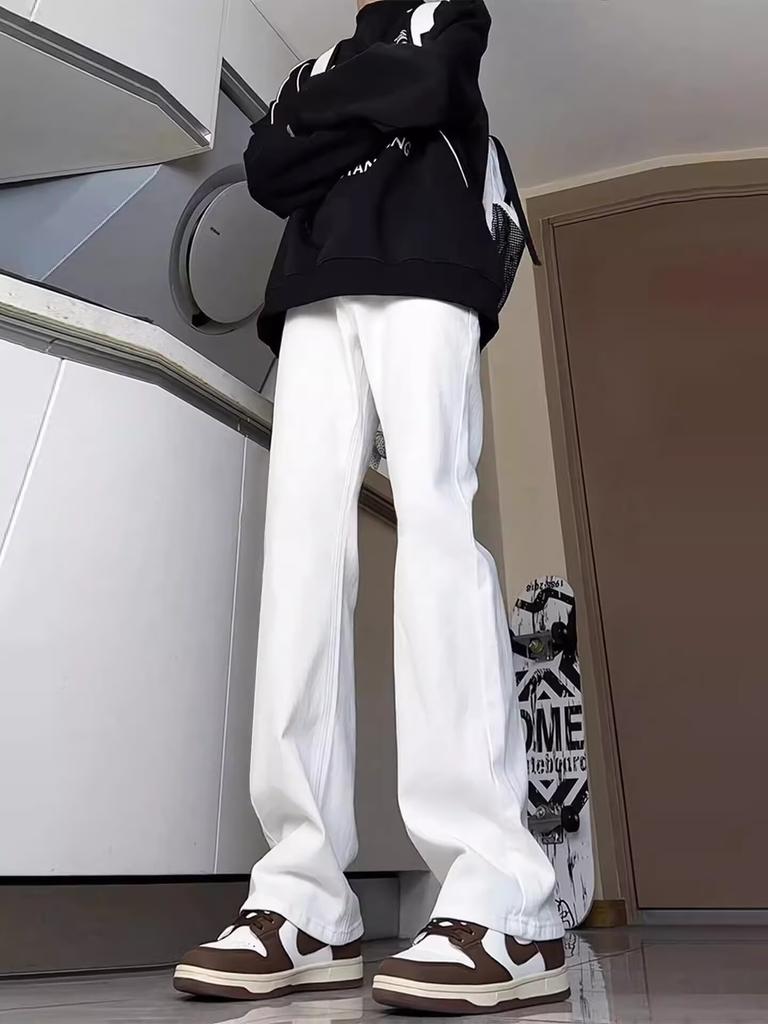 New velvet autumn and winter jeans men's cleanfit American straight tube slightly stretched and slim casual long pants