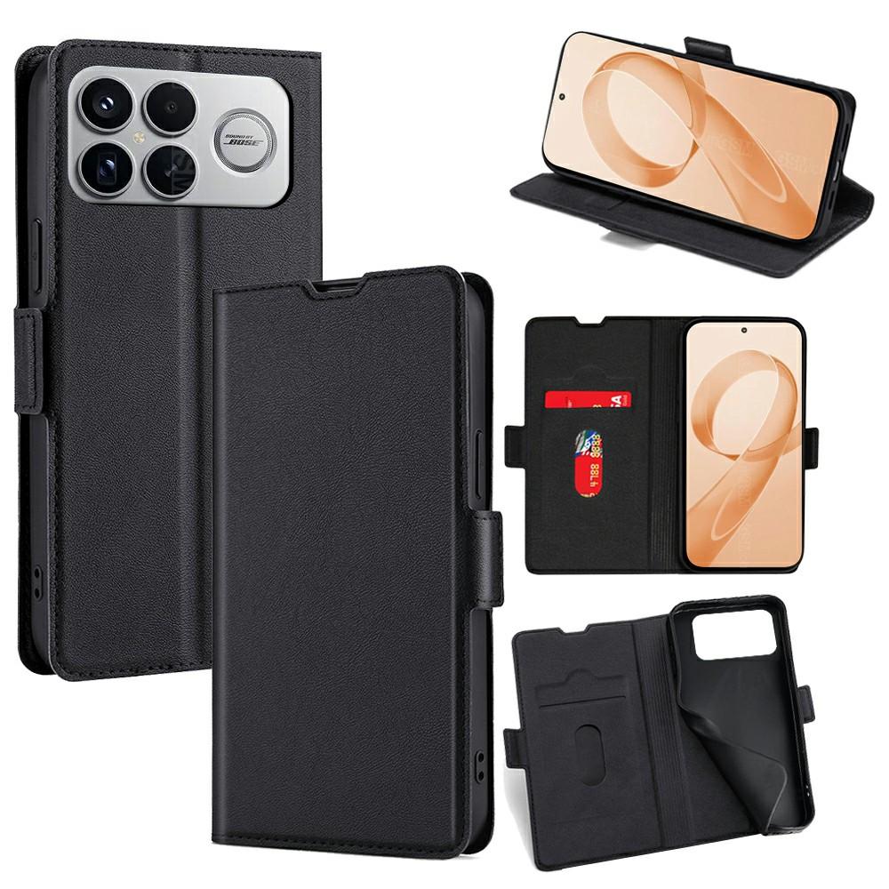 Etui na Xiaomi Poco F8 Ultra/Redmi K90 Pro Max 5G z uchwytem na karty, Pokrowiec na telefon ze skóry PU
