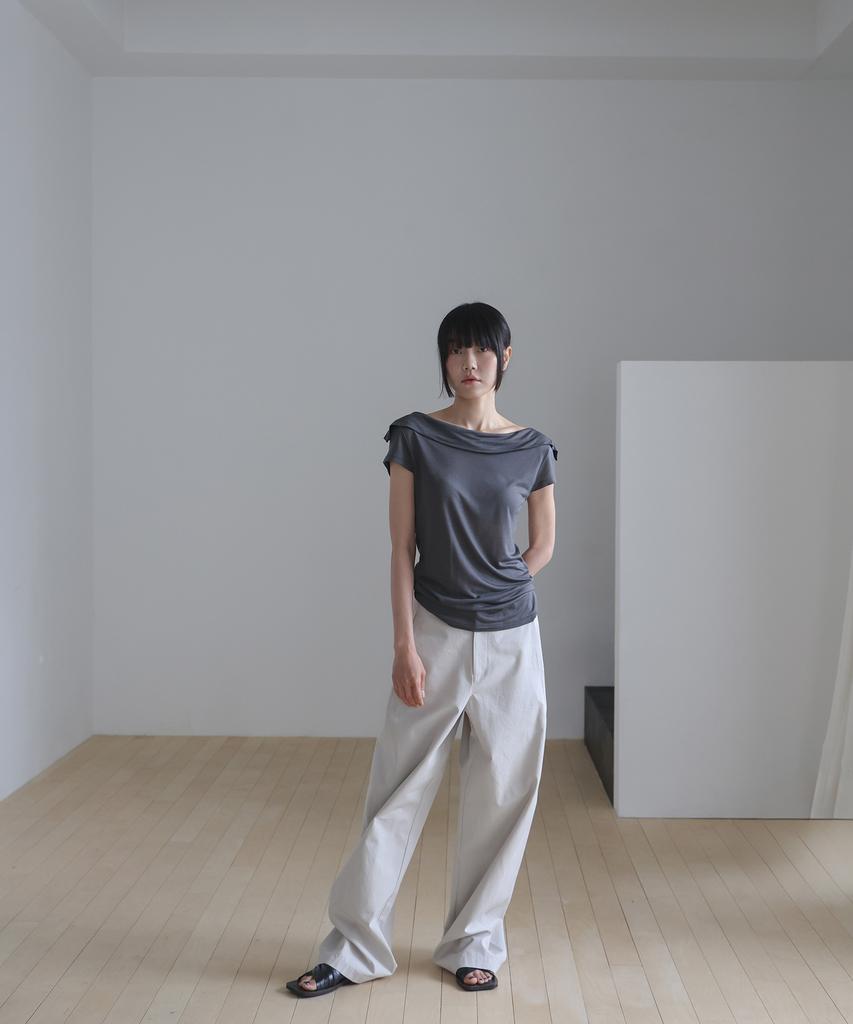 Linte Curved Slacks Beige