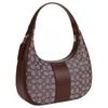 Coach Carmen 29 Signature Jacquard Zip Closure Smooth Leather Tote Shoulder Bag Large Women bags Silver Maple CV001-SVS8S