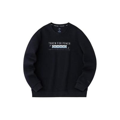Training Series Letter Round Neck Elastic Comfortable Knitted Sports Sweatshirt Men Sweatshirt Basic-Black 152417706-4