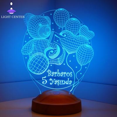 3D Konfigurowalny / Urodziny Tematyczne Lampki Nocne Dzieci Estetyczne Wystrój Pokoju Lampy Przyjaźni Dekoracja Biurka Pudełko