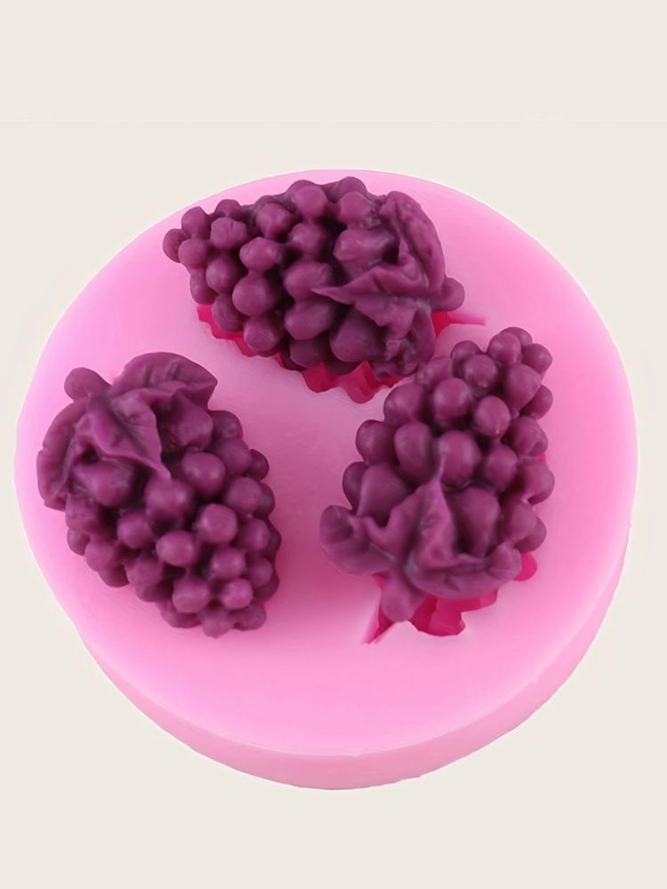 

1pc-Grapes Shape Mold, 3D Silicone Mold, Fruit Shape Mold, For DIY Cake Decorating Tool, Baking Tools, Kitchen Accessories розовый