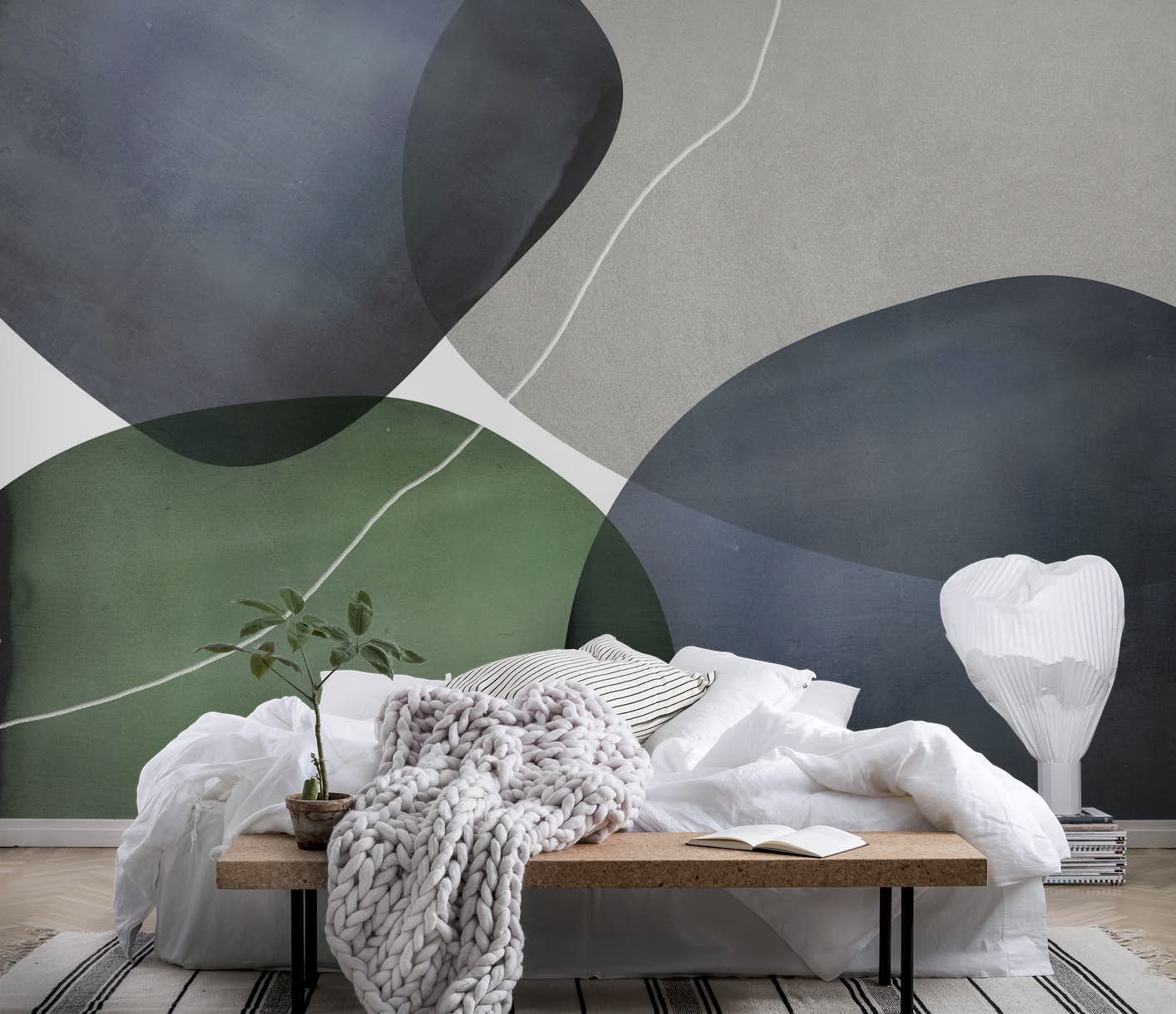 Гобелен с круглым узором и принтом в современном стиле — фото 11