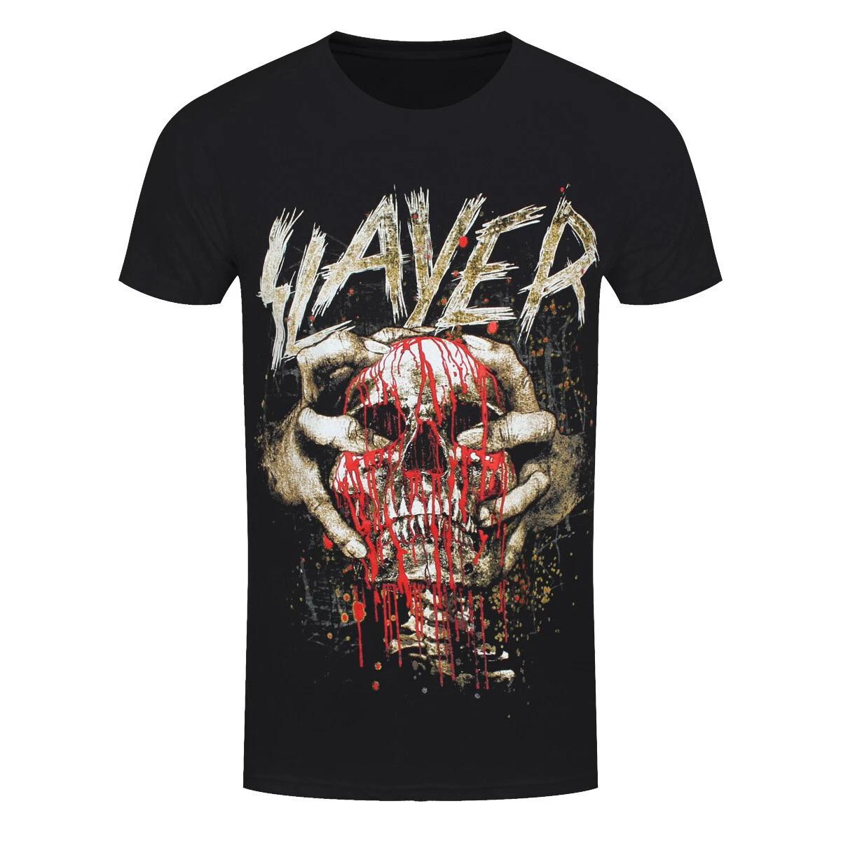 Футболка Slayer Кулак Череп Сжатие Металл-группа Официальная Черная Новая M