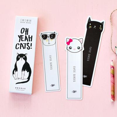 30pcs New Cartoon Cat Paper Bookmarks Stationery Magazine Note Pad Memo Label