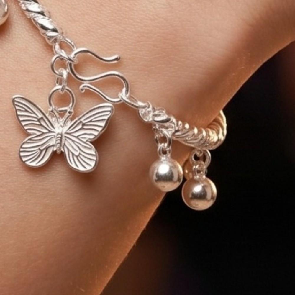 Sweet Butterfly Pendant Bracelet Light Luxury Simple Bracelet Fashionable Beaded Bracelet Gifts