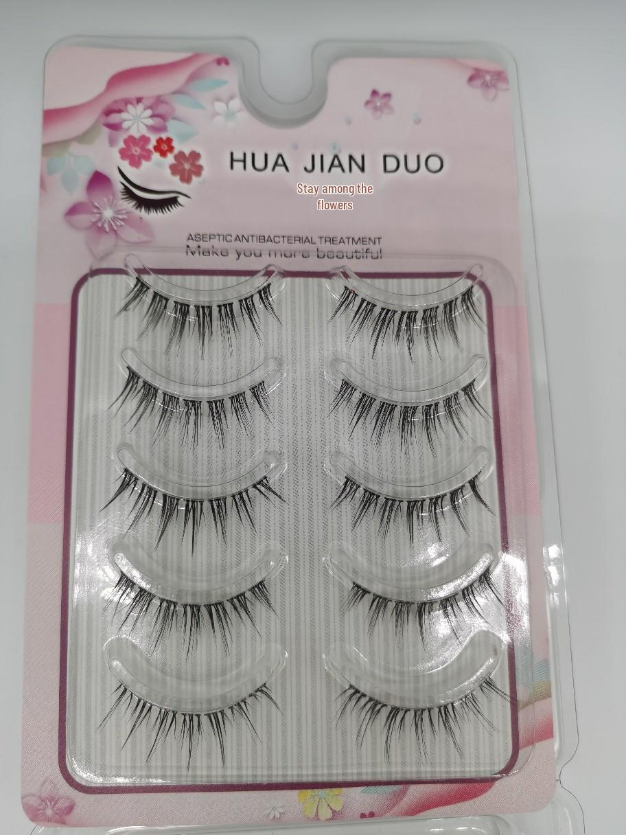 

Transparent Stem Natural Look False Eyelashes - Mixed Styles, Soft, Disposable, Fishtail Dream Deer Set (5 Pairs) Single Box чёрный