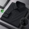 New Men Shirt Bamboo Fiber Long Sleeve Anti-wrinkle Non-ironing Slim Fashion Casual Business Office White Blue Social Shirt 5XL