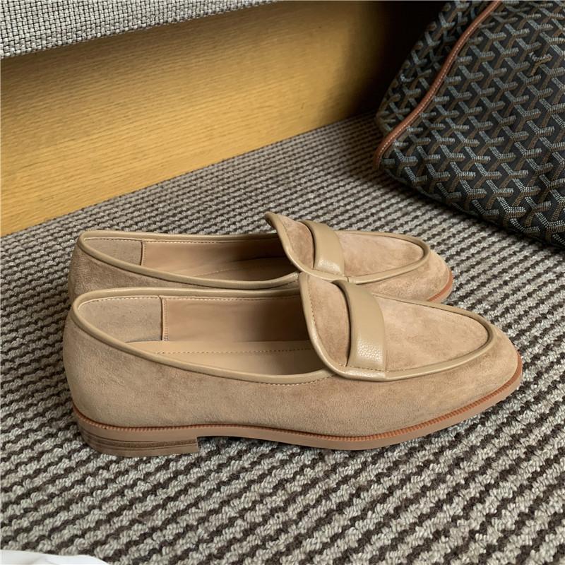 Fashion 2025 New Spring Suede Leather Women Shoes Casual Slip-On Loafers Comfortable Simple Shoes Round Toe Shoes Woman Zapatos De Mujer