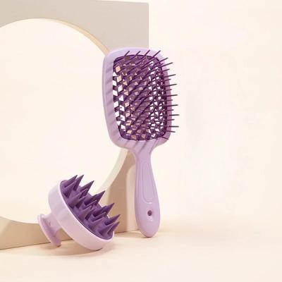 1/2 peças conjunto de pente de massagem no couro cabeludo pente oco shampoo escova de massagem para banho frasco de spray de lavagem de cabelo ferramentas de cabeleireiro de salão