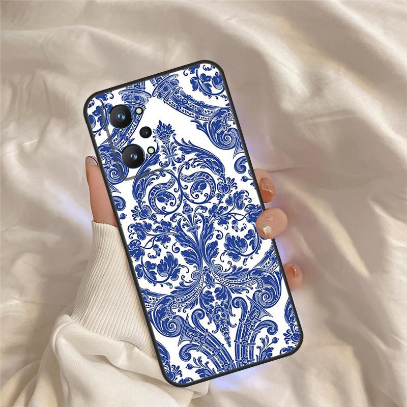 Blue And White Porcelain Case For Realme 15 14 11 12 13 Pro Plus C65 C67 C71 C63 C61 C55 C51 C53 C35 C75 GT6 GT7 Pro