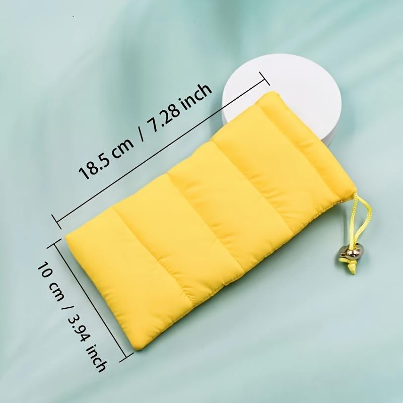 1pc Soft Quilted Nylon Eyeglass Case, Soft Padded Drawstring Glasses Pouch, Protective Spectacle Storage Bag