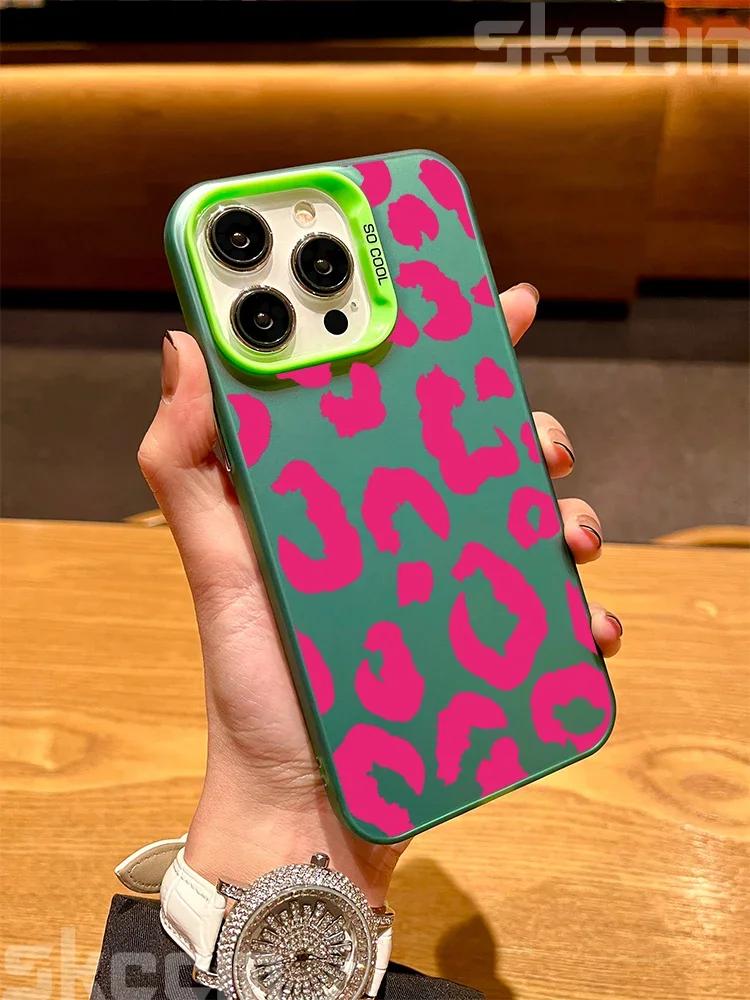 

Чехол для телефона с леопардовым принтом, гальваническое серебро, IMD, для iPhone 15 Pro Max 16 14 13 12 11 7 8 Plus X XS XR, противоударная жесткая крышка iPhone 12