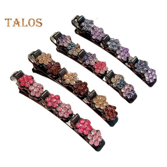 

4 шт. шпильки для волос для девочек, блестящие вишневые украшения, двухслойные заколки для волос, женские заколки для волос с косой, аксессуары для волос E