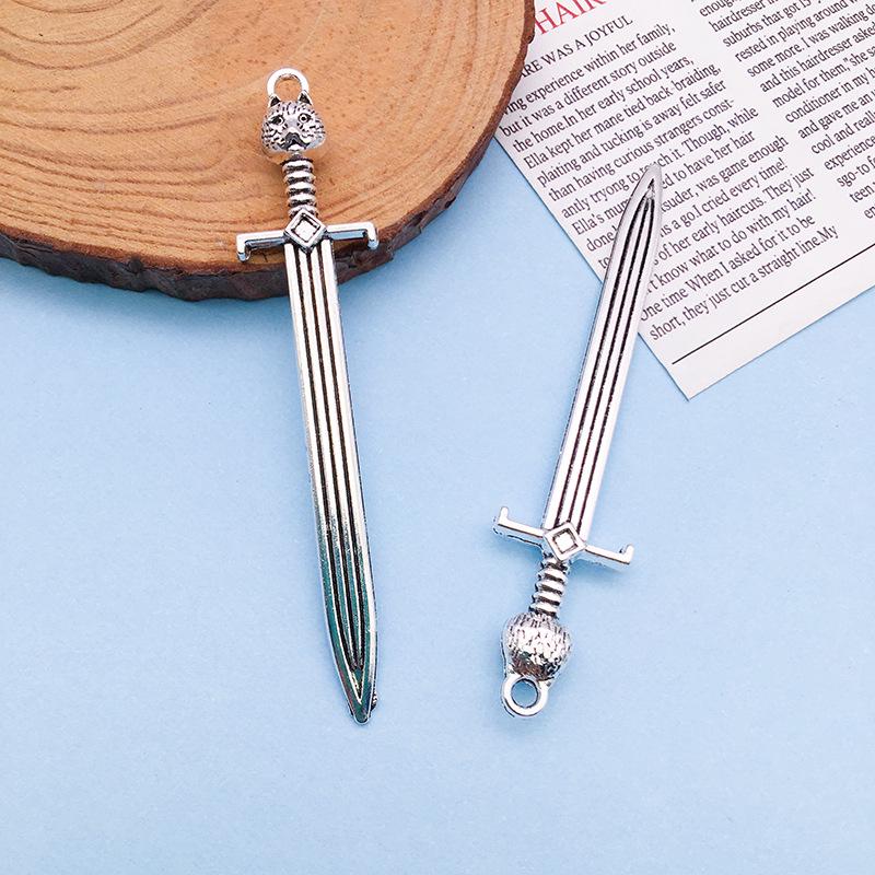 

Набор из 10 предметов: ожерелье с подвеской в виде меча в стиле ретро, из тибетского серебра, с бисерными аксессуарами