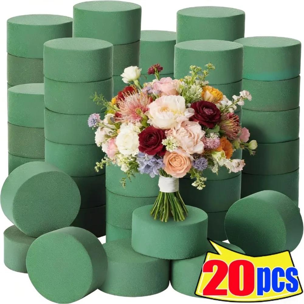 Round Floral Foam Blocks Round Green Wet Sponge Block for Fresh and Dry Flowers DIY Flower Arrangement Wedding Home Decoration