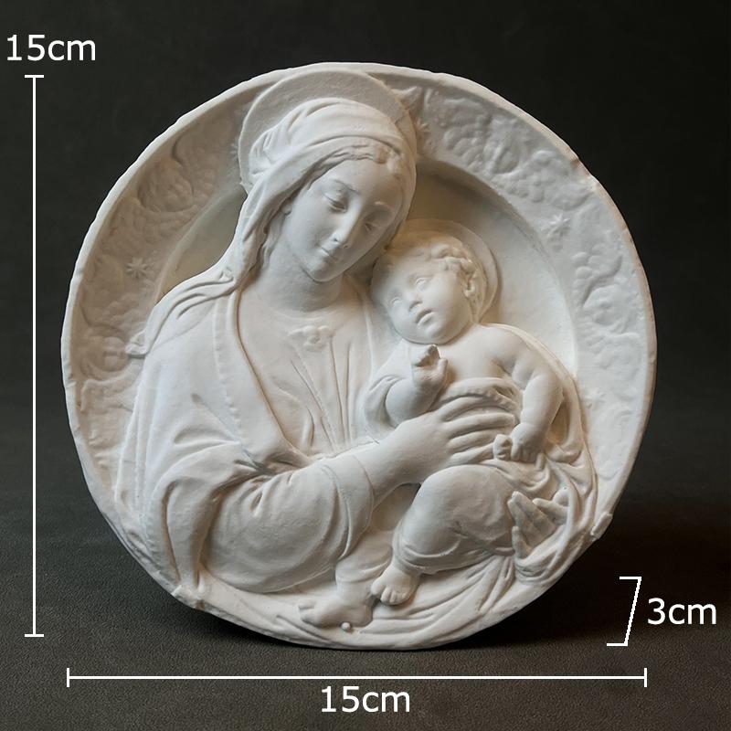 

Madonna and Child Stereoscopic Printmaking Relief Plaster Statue Desk Decoration Characters Sculpture Room Aesthetic Decor