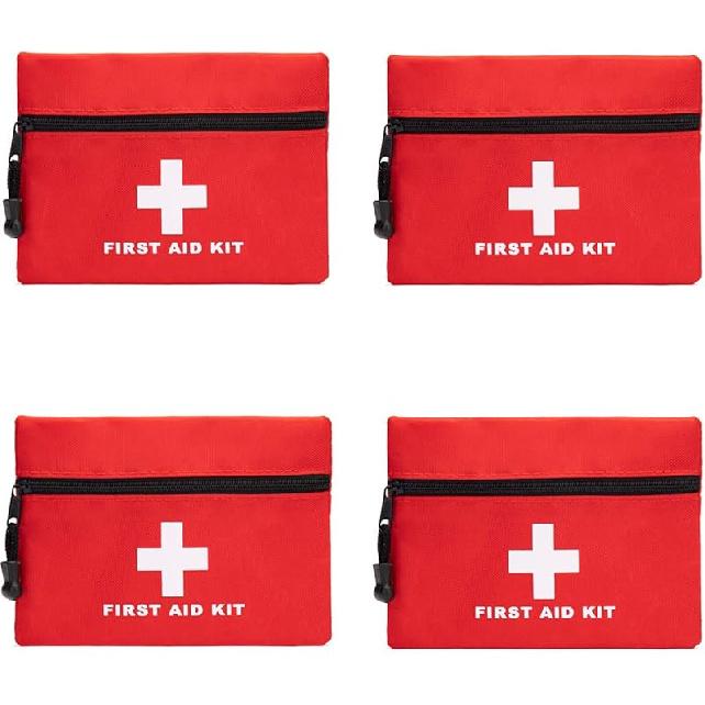 Red Emergency Bag First Aid Small Empty Travel Rescue Pouch First Responder Storage Medicine Pocket Bags for Car Home Office Kitchen Sport Ourdoors