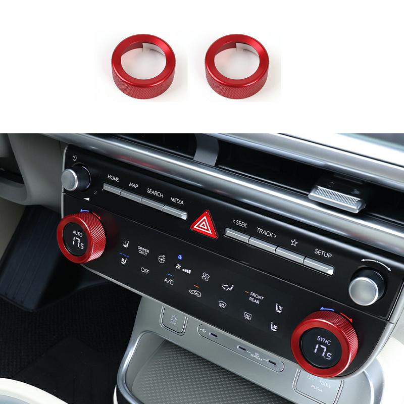 For Hyundai IONIQ 9  Aluminum Air Conditioner Cover Air Conditioner Knob Trim Ring Control Adjust Button Trim Accessories