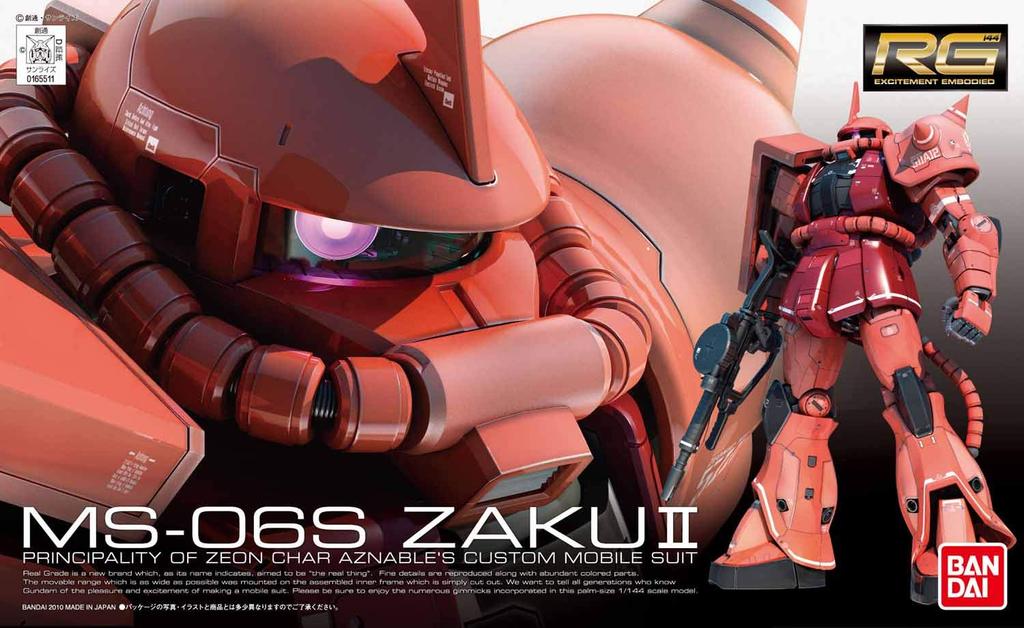 BANDAI SPIRITS RG Mobile Suit Gundam Zaku Plastikmodell im Maßstab MS-06S Char's 1/144 farbcodiert