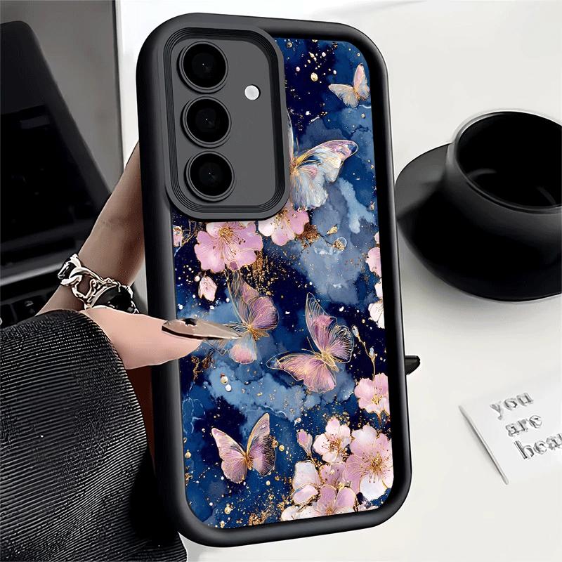 Phone Case for Samsung Galaxy S26 S25 Ultra S24 FE Beautiful Purple Butterfly Shell S23 Plus S22 + S21 S20 5G Soft Silicone Fund