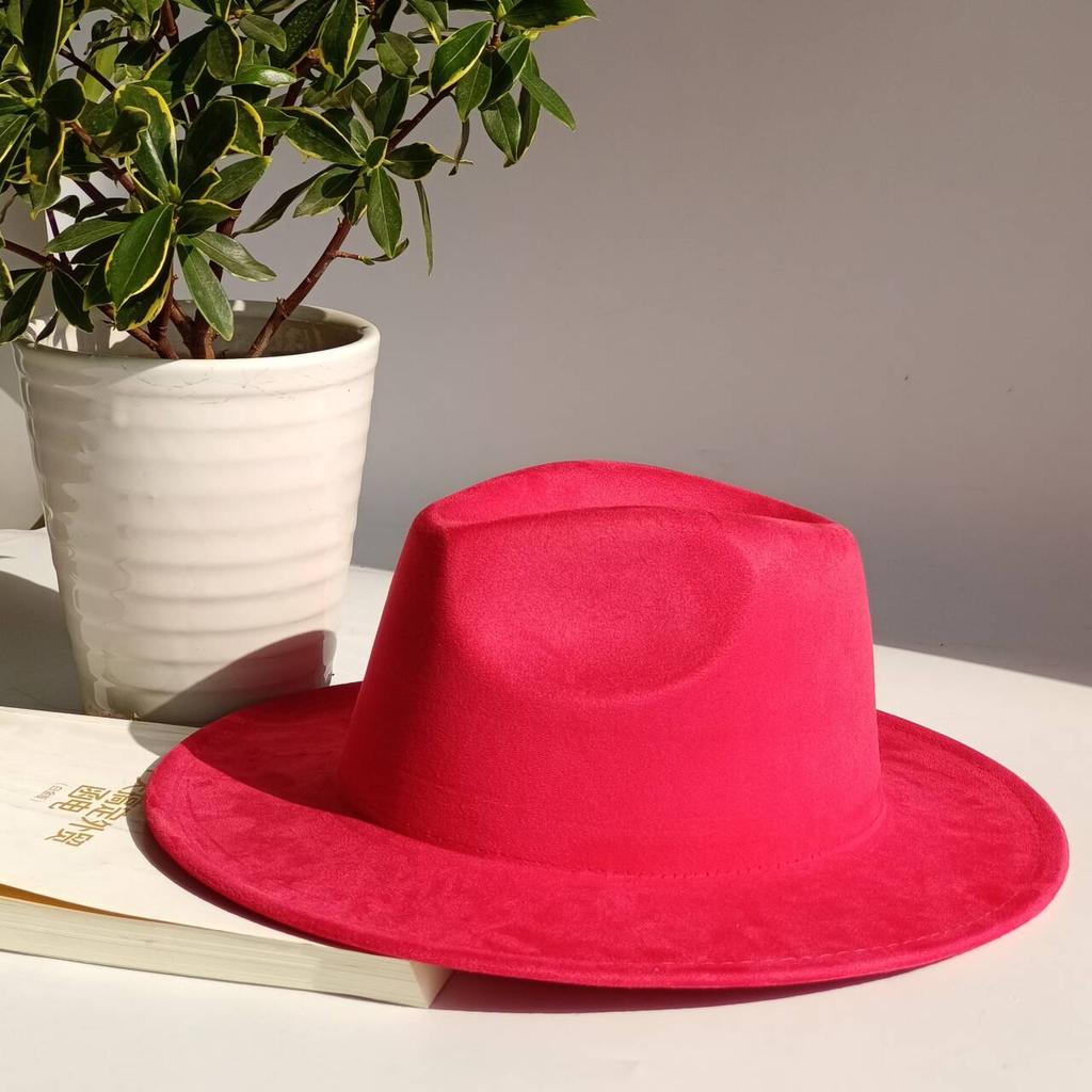 LIDHAY Western Style Suede Hat, Unisex Wide Brim Fedora Hat, Felt Panama Hat, Rancher Hat LIDHAY Western Style Suede Hat, Unisex