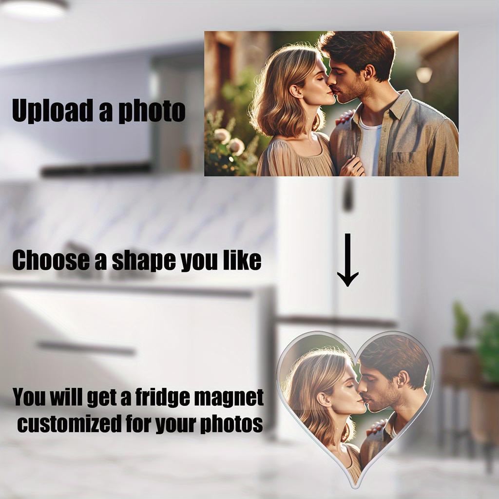 8pc DIY Photo Fridge Magnet Personalize Refrigerator Holiday Decor for Family Memories Friends Lovers Gift Vibrant Print Quality